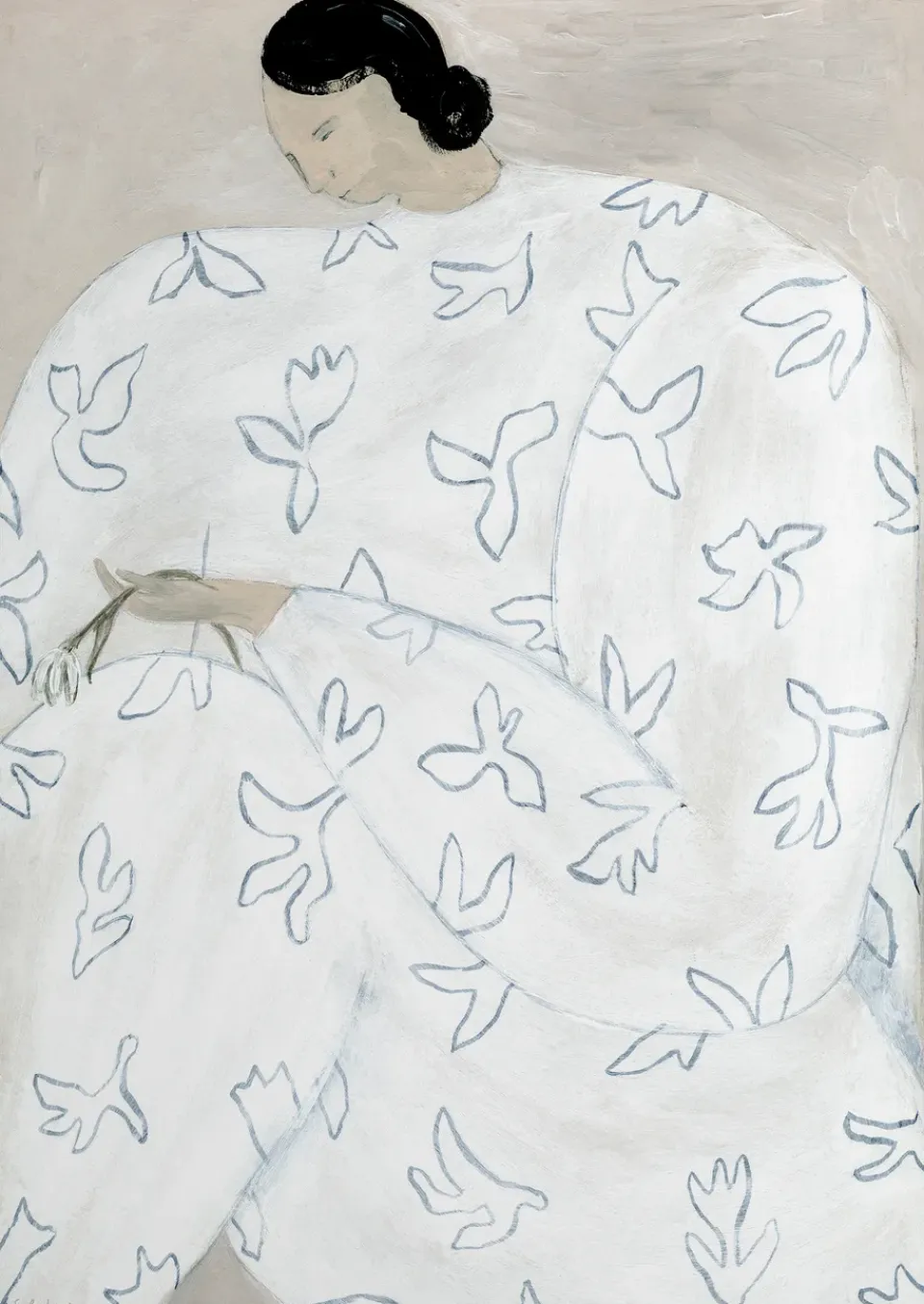 Outlet Fine Little Day Lámina White Flower 50x70 cm, Nude BeigeAzulNegroBlanco