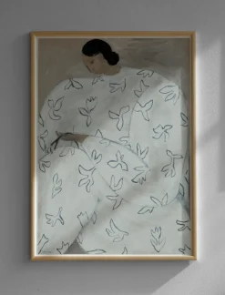 Outlet Fine Little Day Lámina White Flower 50x70 cm, Nude BeigeAzulNegroBlanco