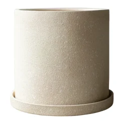 New DBKD Maceta con base Grow Ø30 cm, Creme structure Beige