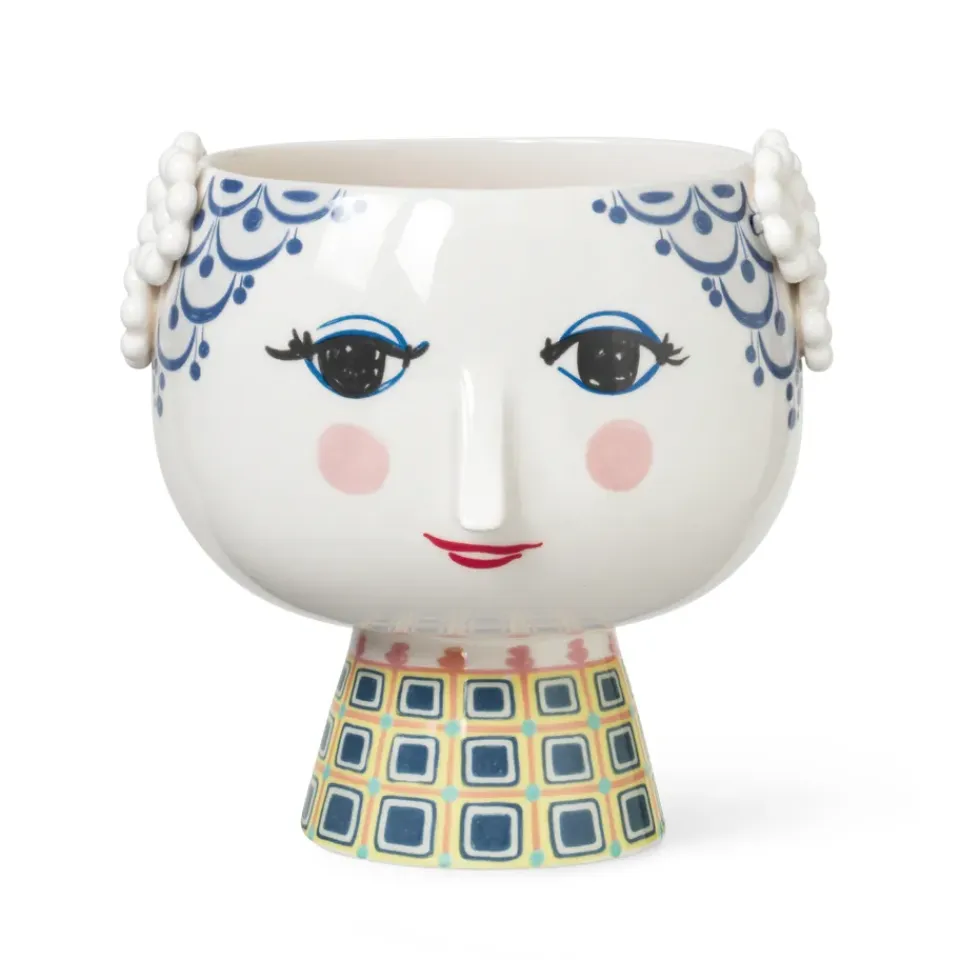 Hot Bjørn Wiinblad Maceta con pie Eva Ø21 cm, Azul