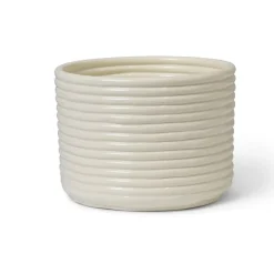 Clearance Ferm Living Maceta Corduroy Ø20x15 cm, Off white Blanco