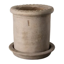 New ERNST Maceta de terracota con plato, Ø16×16 cm Marrón