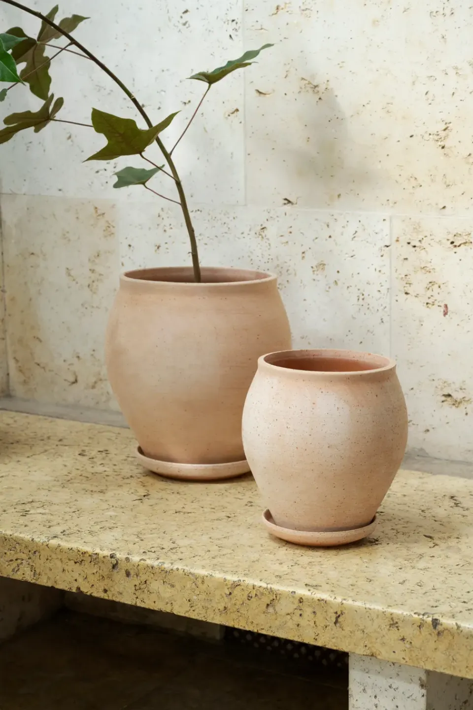 Outlet Bergs Potter Maceta Delphi con plato, 2 piezas, , Ø26 cm Rosa
