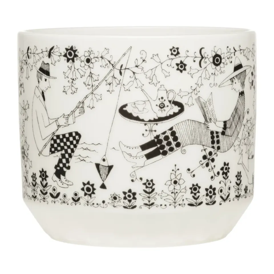 Outlet Arabia Maceta Emilia Ø14 cm, Negro-blanco NegroBlanco