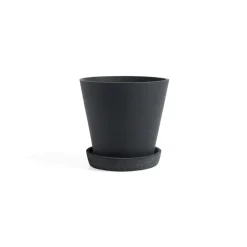 Clearance HAY Maceta Flowerpot with saucer M Ø14 cm, Negro