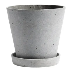 Discount HAY Maceta Flowerpot with saucer L Ø17.5 cm, Gris