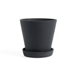 Outlet HAY Maceta Flowerpot with saucer XL Ø21.5 cm, Negro