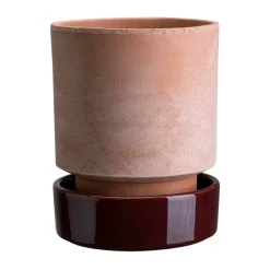 Clearance Bergs Potter Maceta Hoff, Ø18 cm, Raw Rosa-Deep Burgundy RosaPúrpura