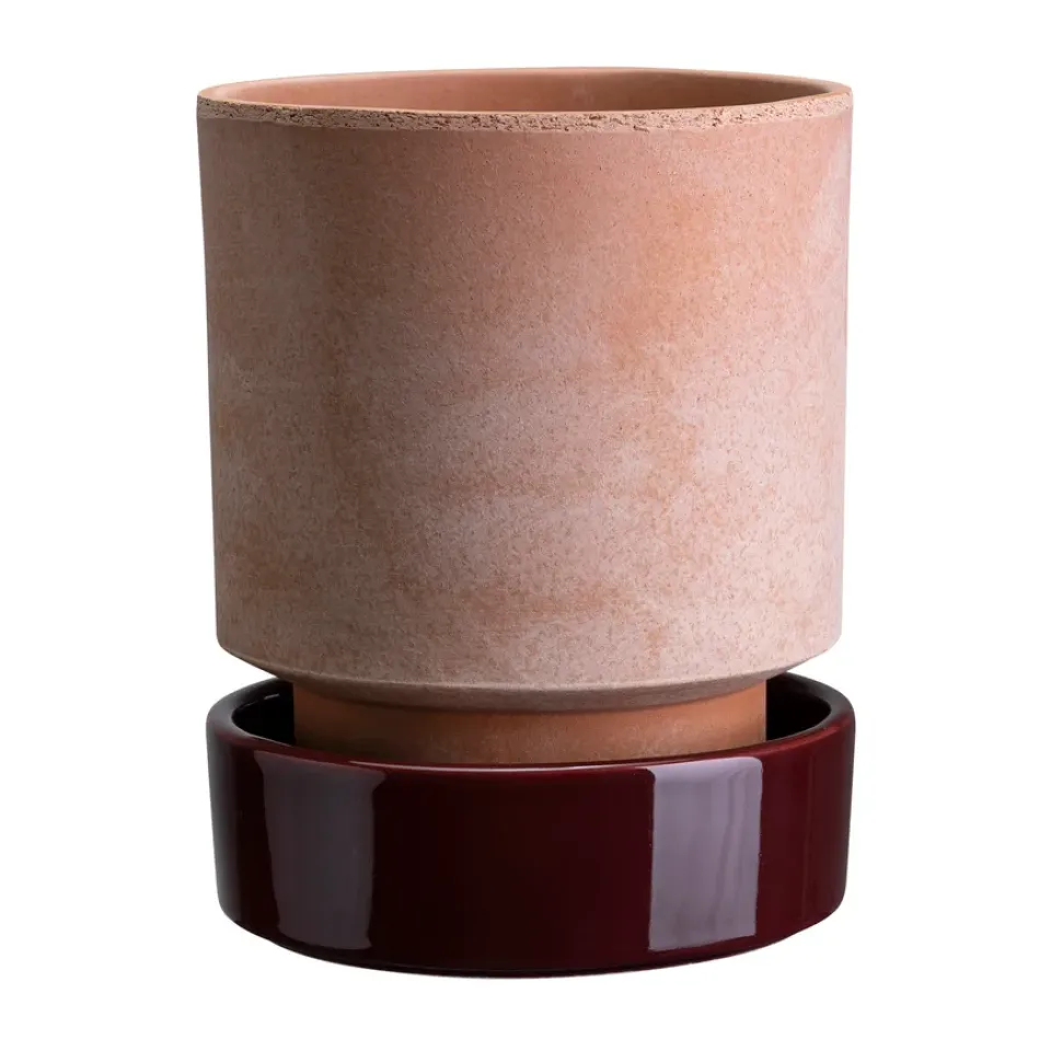 Clearance Bergs Potter Maceta Hoff, Ø18 cm, Raw Rosa-Deep Burgundy RosaPúrpura