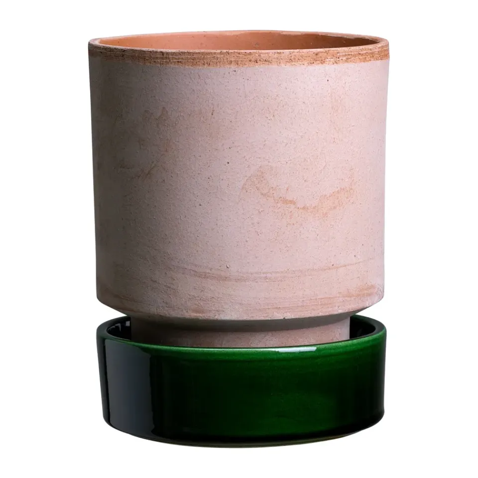 Online Bergs Potter Maceta Hoff, Ø18 cm, Raw Rosa-Emerald Green RosaVerde