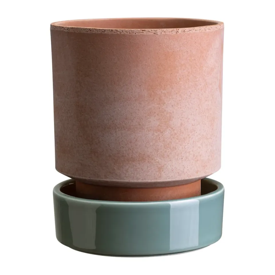 Hot Bergs Potter Maceta Hoff, Ø18 cm, Raw Rosa-Misty Blue RosaAzul