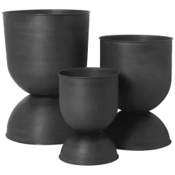 Sale Ferm Living Maceta Hourglass mediana Ø40 cm, -gris oscuro Negro