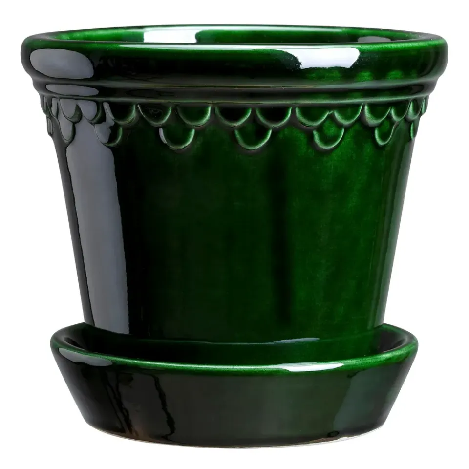 Bergs Potter Maceta Københavner esmaltada Ø10 cm, Verde