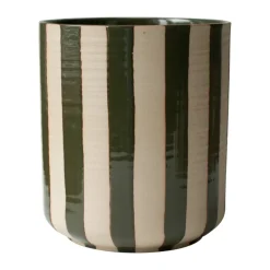 Outlet DBKD Maceta Line Ø14x16 cm, con rayas Verde