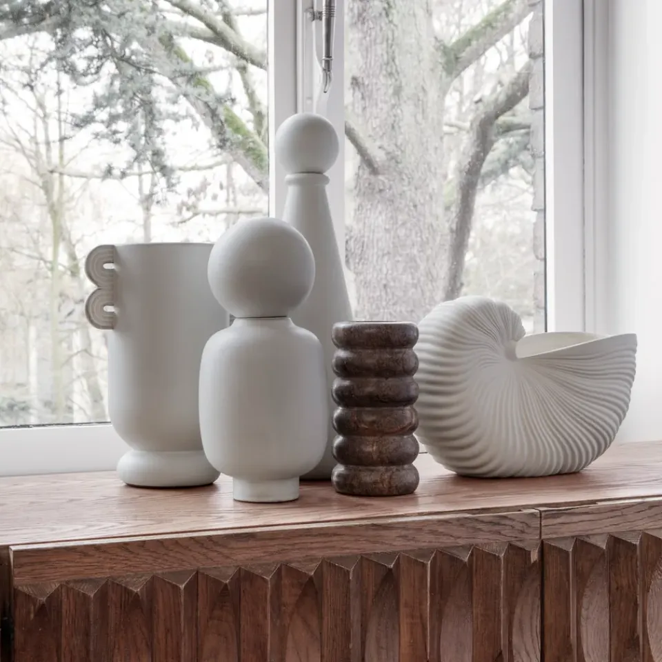 Online Ferm Living Maceta Shell, Off white Blanco