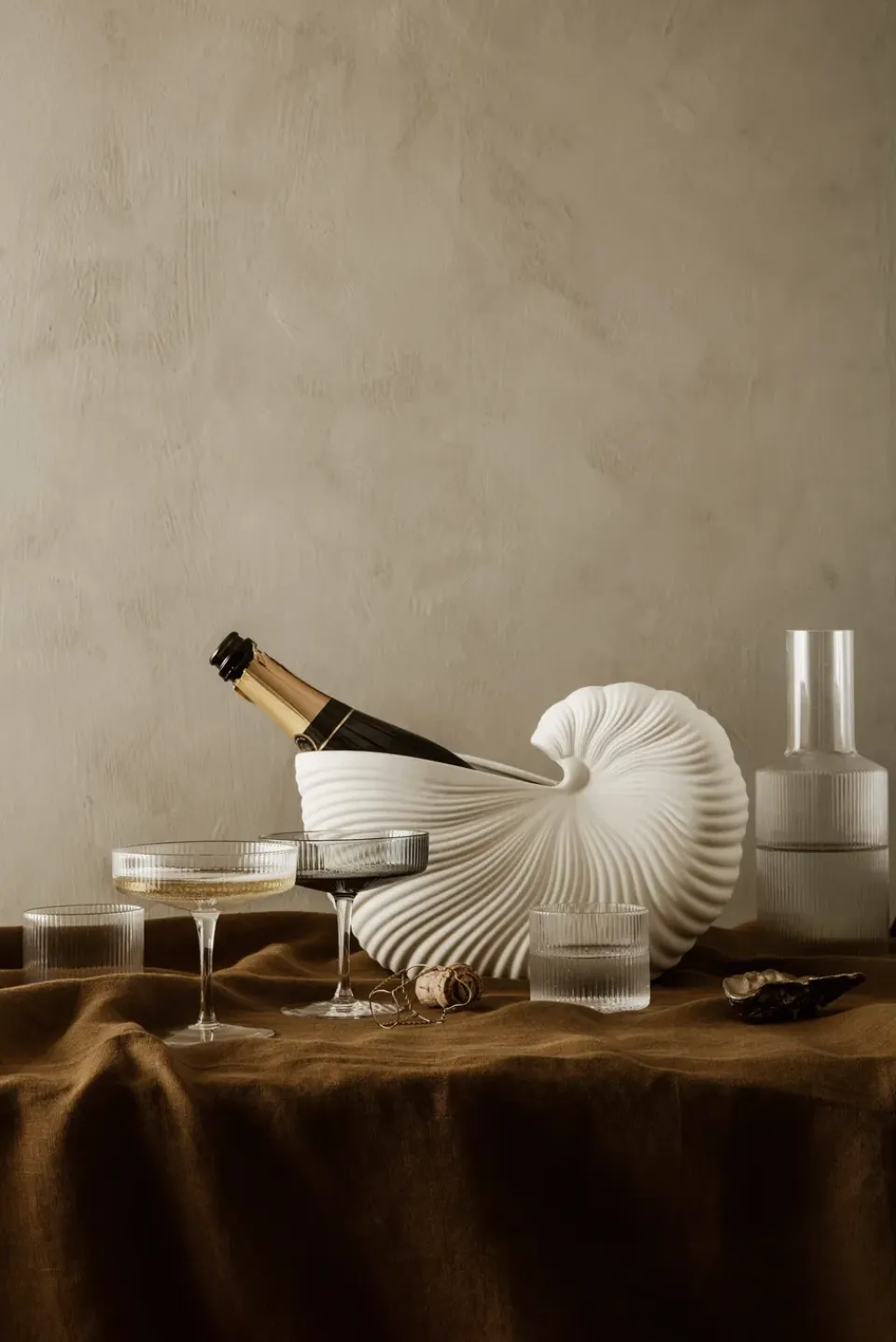 Online Ferm Living Maceta Shell, Off white Blanco