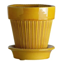 New Bergs Potter Maceta Simona esmaltada Ø16 cm, Amarillo