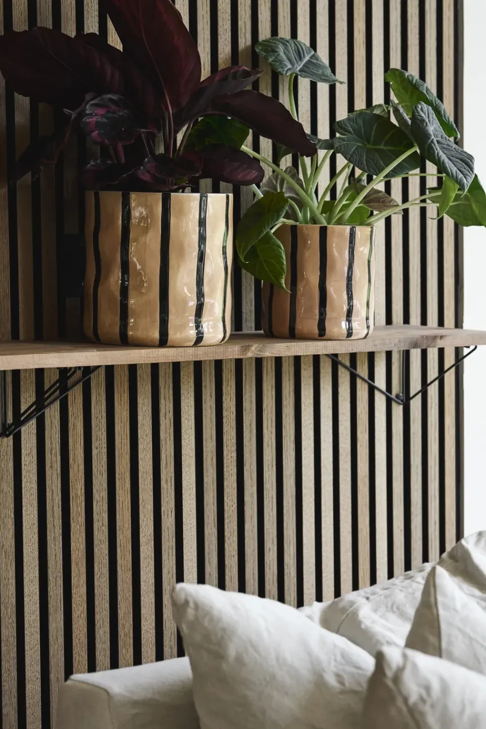 New Scandi Living Maceta Thrive Ø20 cm, Beige-negro BeigeNegro
