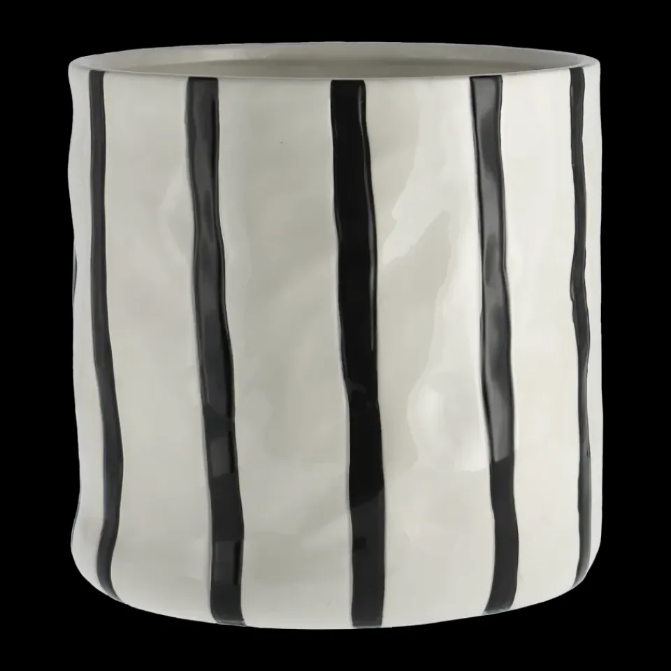 Hot Scandi Living Maceta Thrive Ø20 cm, Blanco-negro BlancoNegro