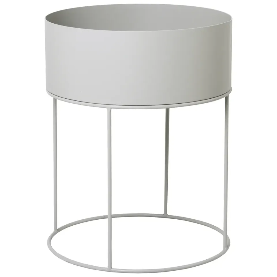 Ferm Living Macetero Plant Box redondo, claro Gris
