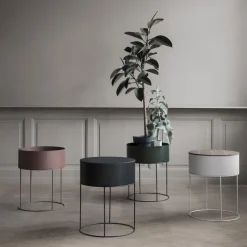 Ferm Living Macetero Plant Box redondo, claro Gris