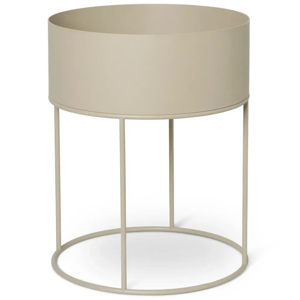 Ferm Living Macetero Plant Box redondo, Cashmere Beige