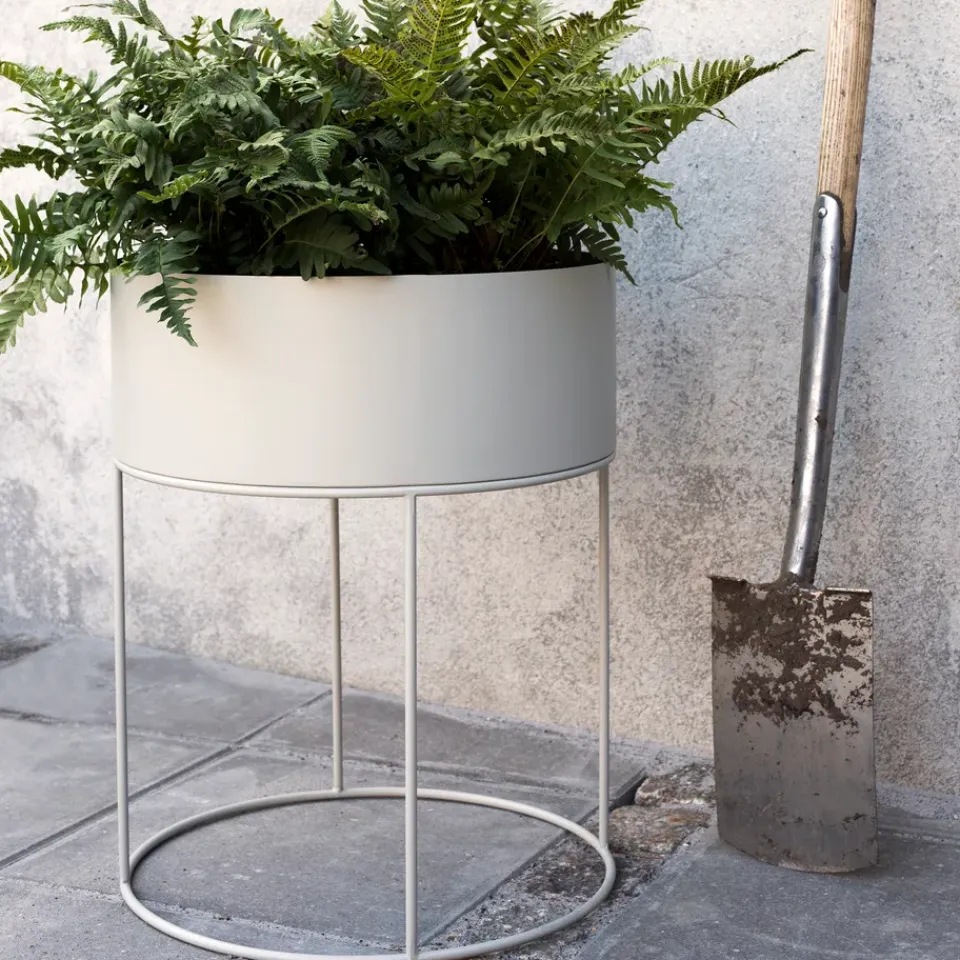 Ferm Living Macetero Plant Box redondo, Cashmere Beige
