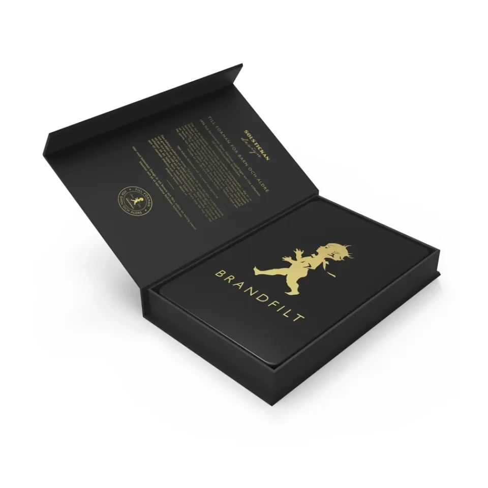 Discount Solstickan Design Manta ignífuga Solstickan 16x2,7x25 cm, Negro-oro NegroColor dorado