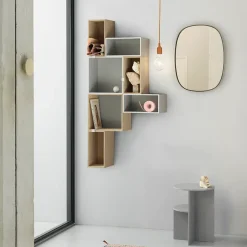 Hot Muuto Módulo de estantería Stacked 2.0 con fondo, small, roble Marrón