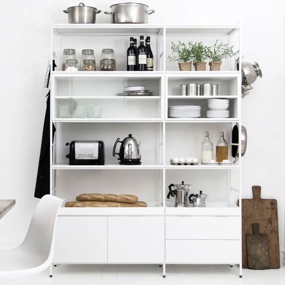 Online Zweed Módulo vitrina Molto 840, , incl. marco de metal Blanco