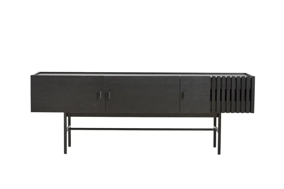 Online Woud Mesa auxiliar Array baja, 150 cm, Roble pintado Negro