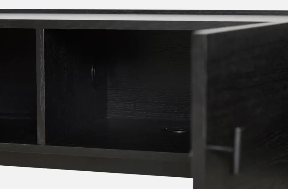 Online Woud Mesa auxiliar Array baja, 150 cm, Roble pintado Negro