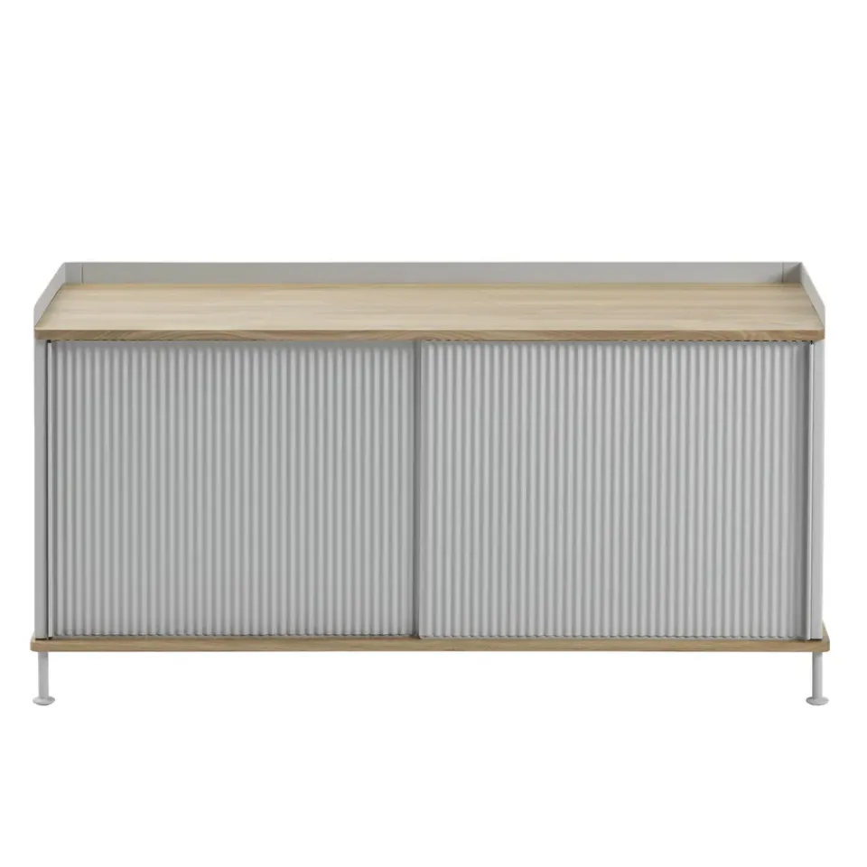 Online Muuto Mesa auxiliar Enfold baja 125x45x63 cm, Oak-Grey MarrónGris