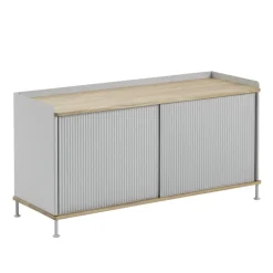 Online Muuto Mesa auxiliar Enfold baja 125x45x63 cm, Oak-Grey MarrónGris