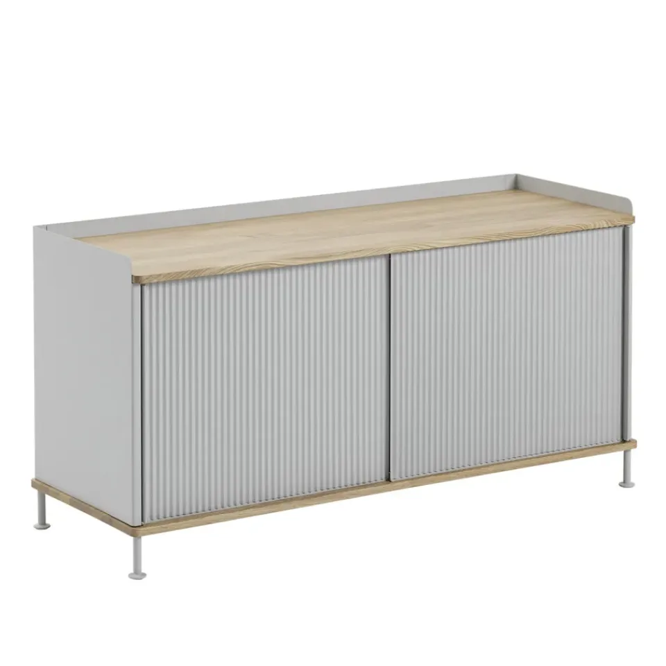 Online Muuto Mesa auxiliar Enfold baja 125x45x63 cm, Oak-Grey MarrónGris