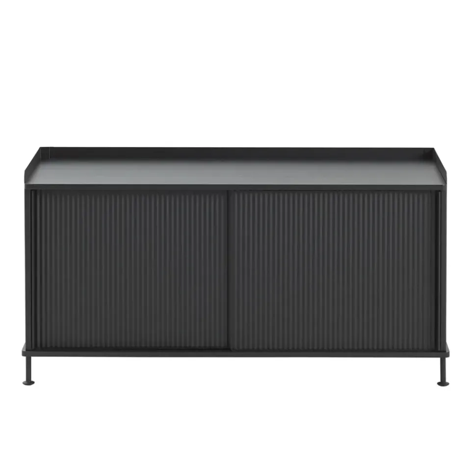 Clearance Muuto Mesa auxiliar Enfold baja 125x45x63 cm, Black-Black Negro