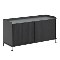 Clearance Muuto Mesa auxiliar Enfold baja 125x45x63 cm, Black-Black Negro