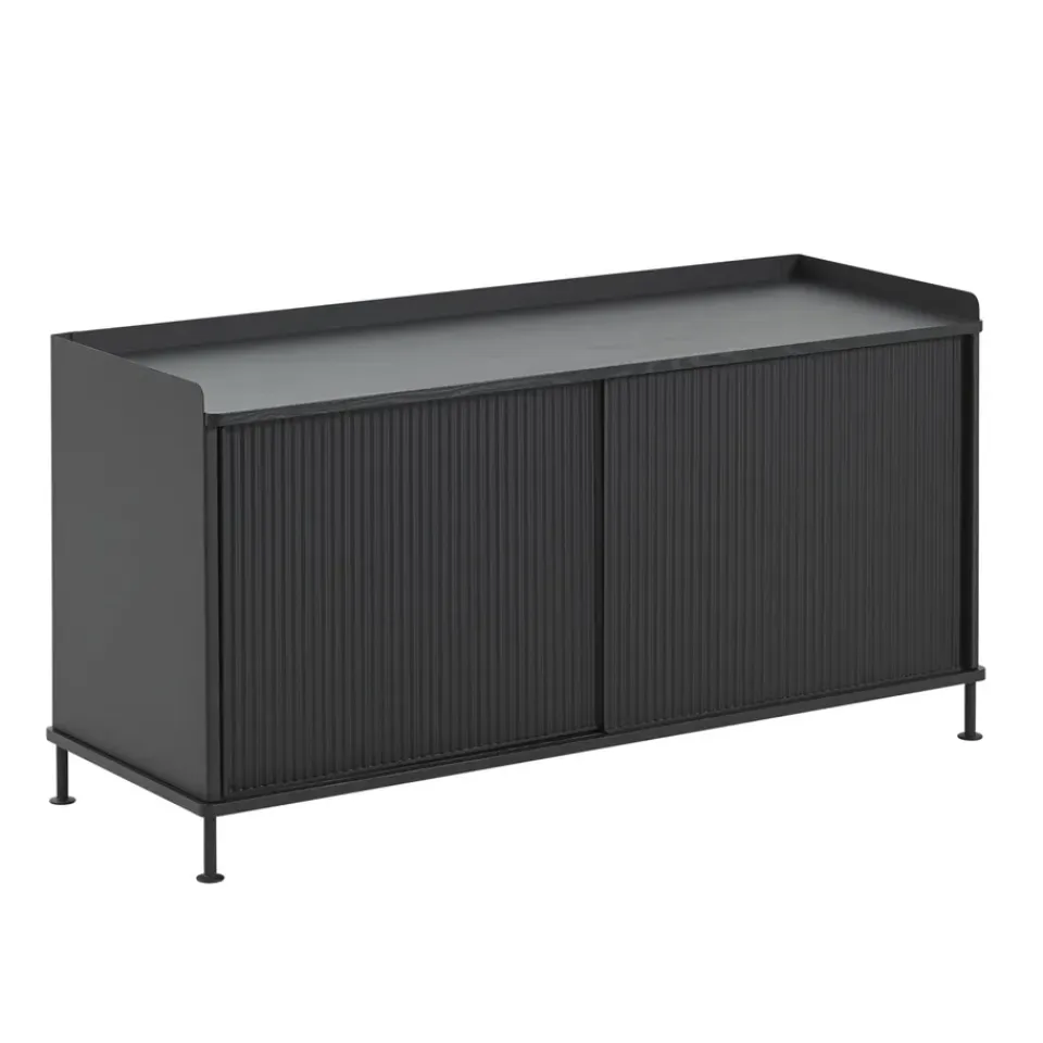 Clearance Muuto Mesa auxiliar Enfold baja 125x45x63 cm, Black-Black Negro