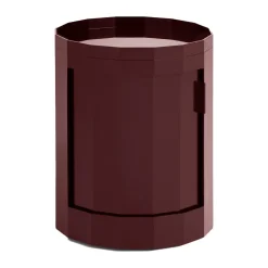 Discount HAY Mesa auxiliar Facet Cabinet low pies/ruedas 49 cm, Burgundy Rojo