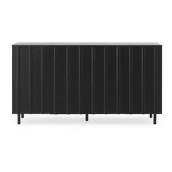 Sale Normann Copenhagen Mesa auxiliar Rib 45x159 cm, Soft Black Negro