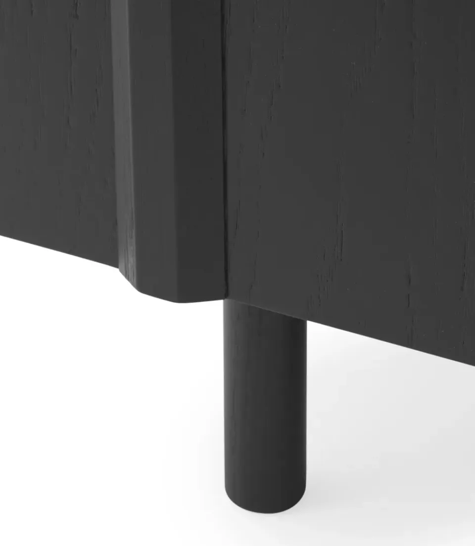 Sale Normann Copenhagen Mesa auxiliar Rib 45x159 cm, Soft Black Negro