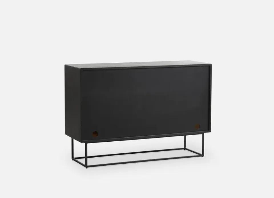 Woud Mesa auxiliar Virka, alto 120 cm, Negro - roble NegroBeige