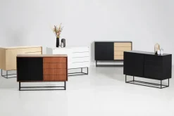 Clearance Woud Mesa auxiliar Virka, alto 120 cm, Roble Beige