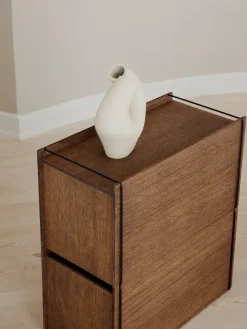 Outlet MOEBE storage box, Smoked oak-black Marrón