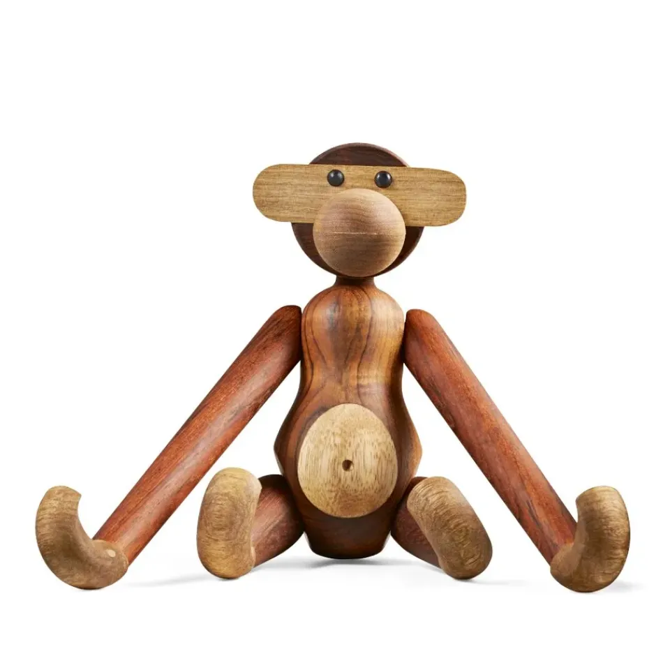 Best Kay Bojesen Denmark Mono de madera mediano, Teca-madera de limba Marrón
