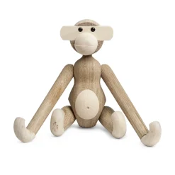 Outlet Kay Bojesen Denmark Mono de madera pequeño, roble sin tratar y arce BeigeMarrón