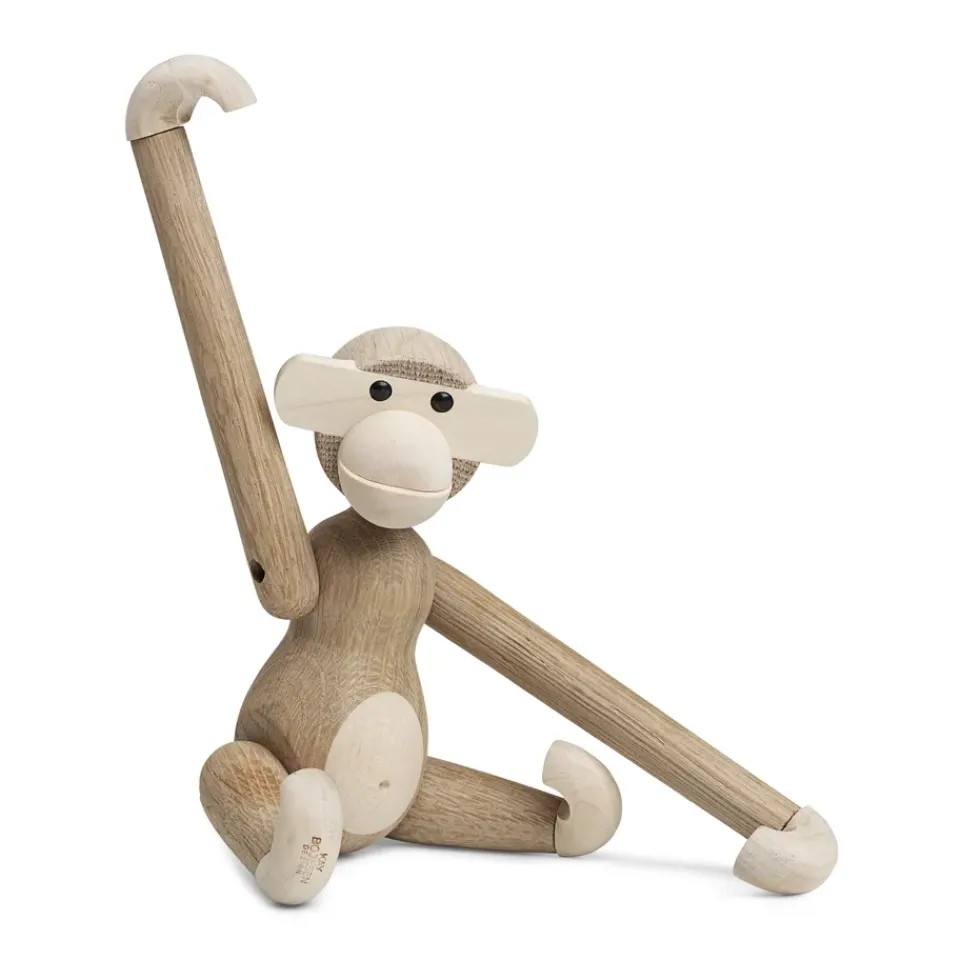 Outlet Kay Bojesen Denmark Mono de madera pequeño, roble sin tratar y arce BeigeMarrón