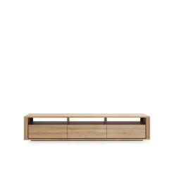 Discount Ethnicraft Mueble multimedia Shadow , Roble encerado 3 cajones Beige