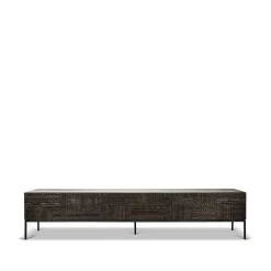 Ethnicraft Mueble multimedia Tabwa , Teca negra 51x240 cm Negro