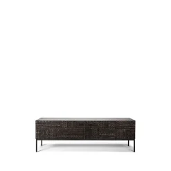 Outlet Ethnicraft Mueble multimedia Tabwa , Teca negra 51x160 cm Negro